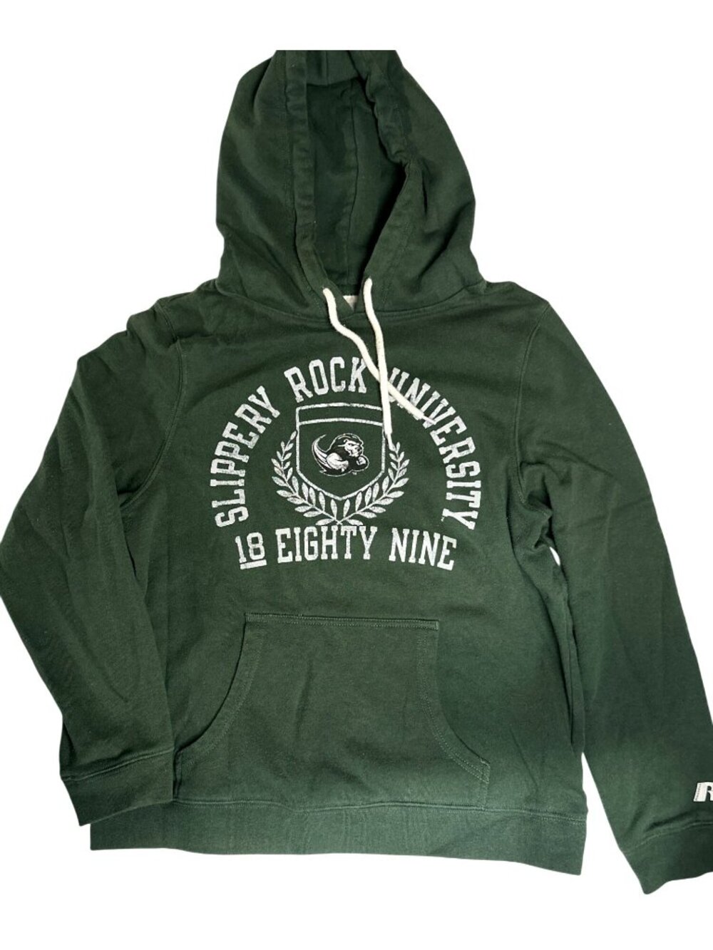 Y2k Dark Green Slippery Rock University Hoodie Medium Lightweight